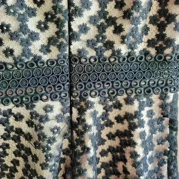 Brand New Francesca's Blue rain Women's Midi Dress Small Flare Black Lace Zipper - Picture 5 of 12